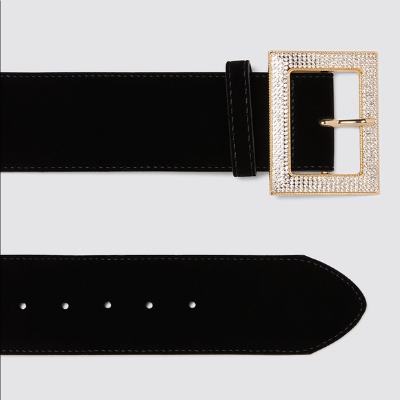 Zara Accessories - ZARA Bejeweled Velvet Belt